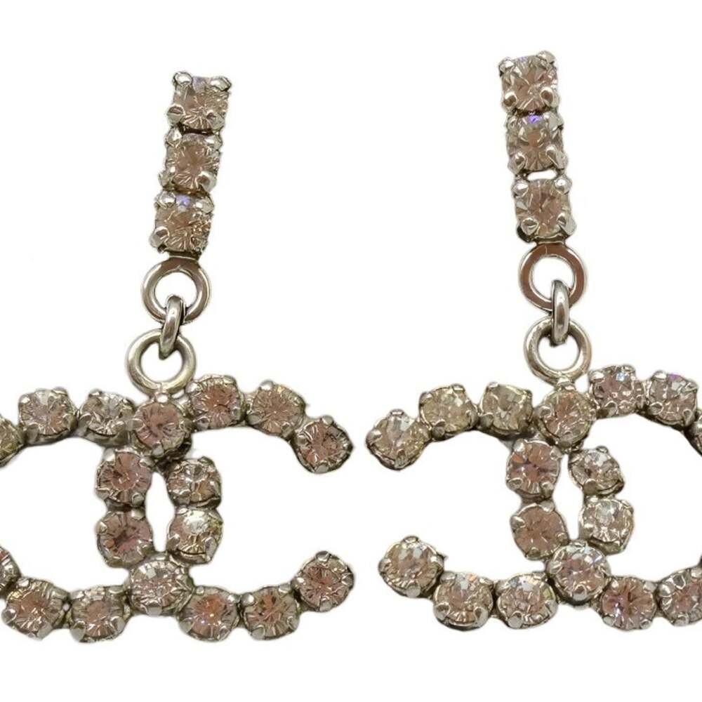 Chanel Cc Logo Earrings Sterling Silver #247130C90B